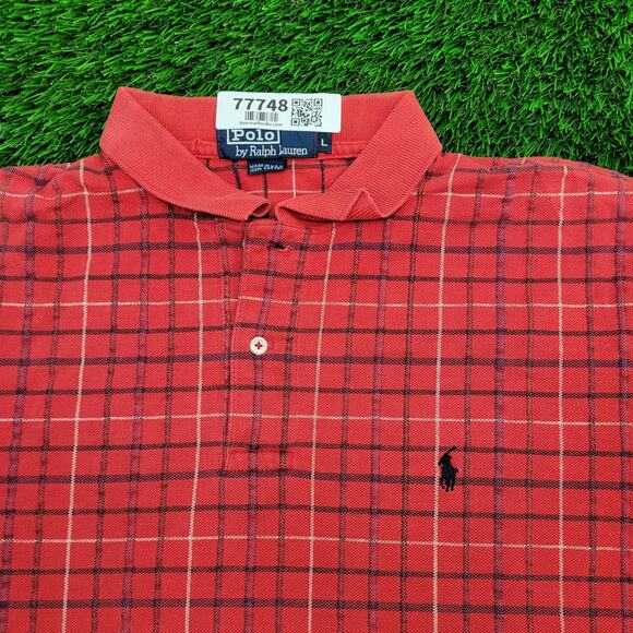 Vintage Ralph-Lauren Plaid Polo Shirt Large 22x28 USA Made - Picture 11 of 13